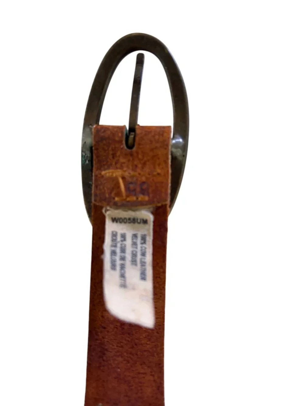vtg WRANGLER distressed leather belt w colored studs sz 85 34